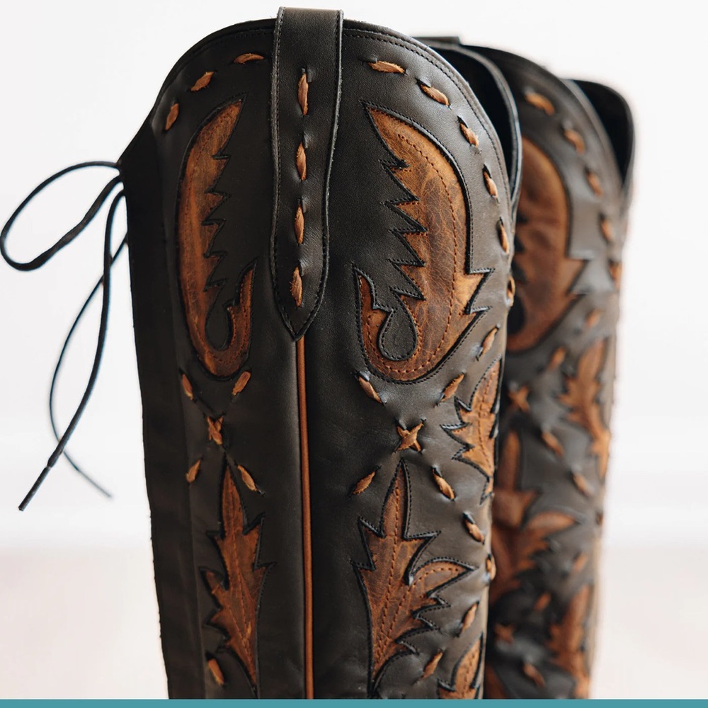 Lane reverie brown and black knee high corset back boots 7.5 - Picture 17 of 17